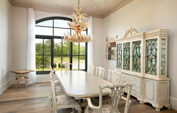 French Steel casement windows in dining room