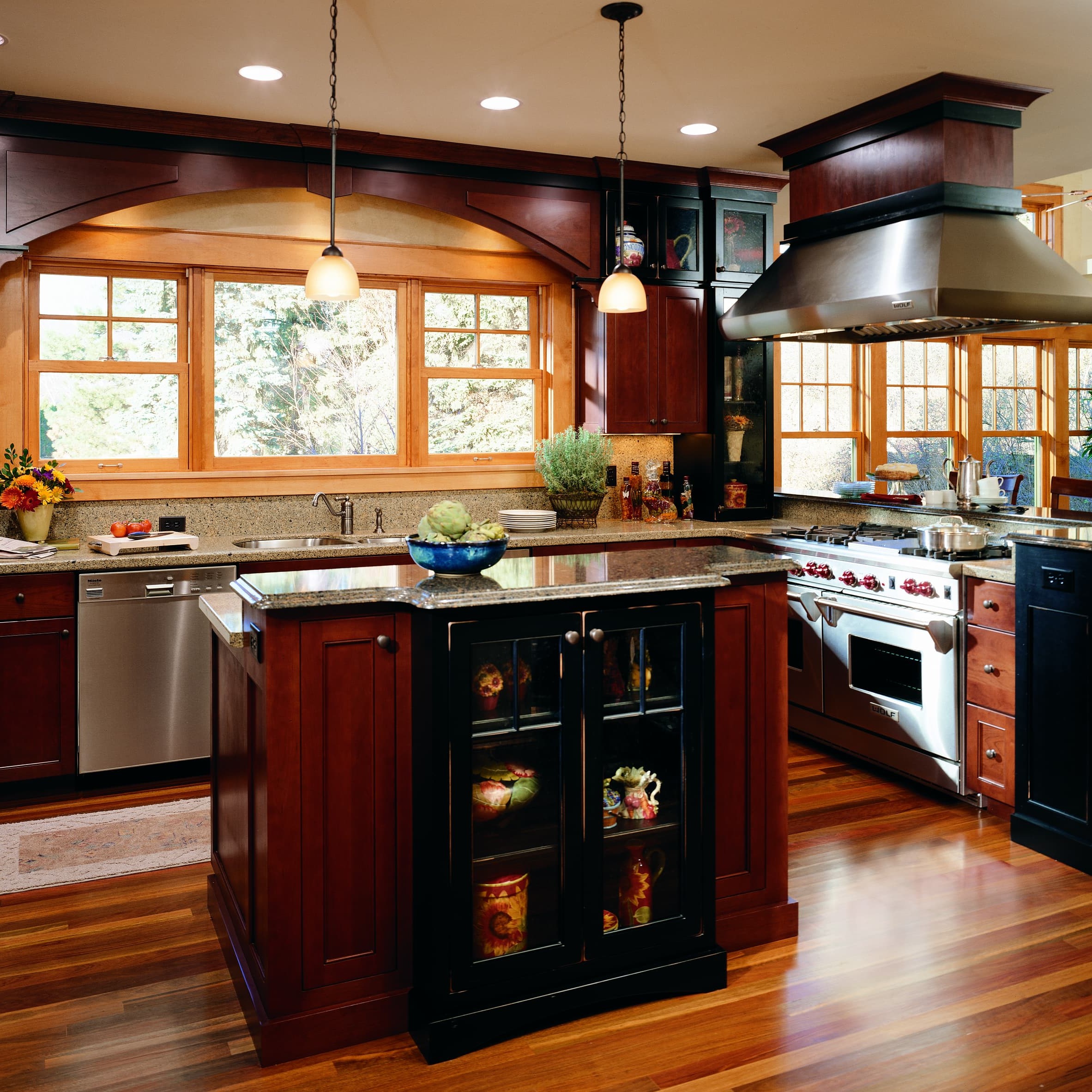 Double hung windows in kitchen