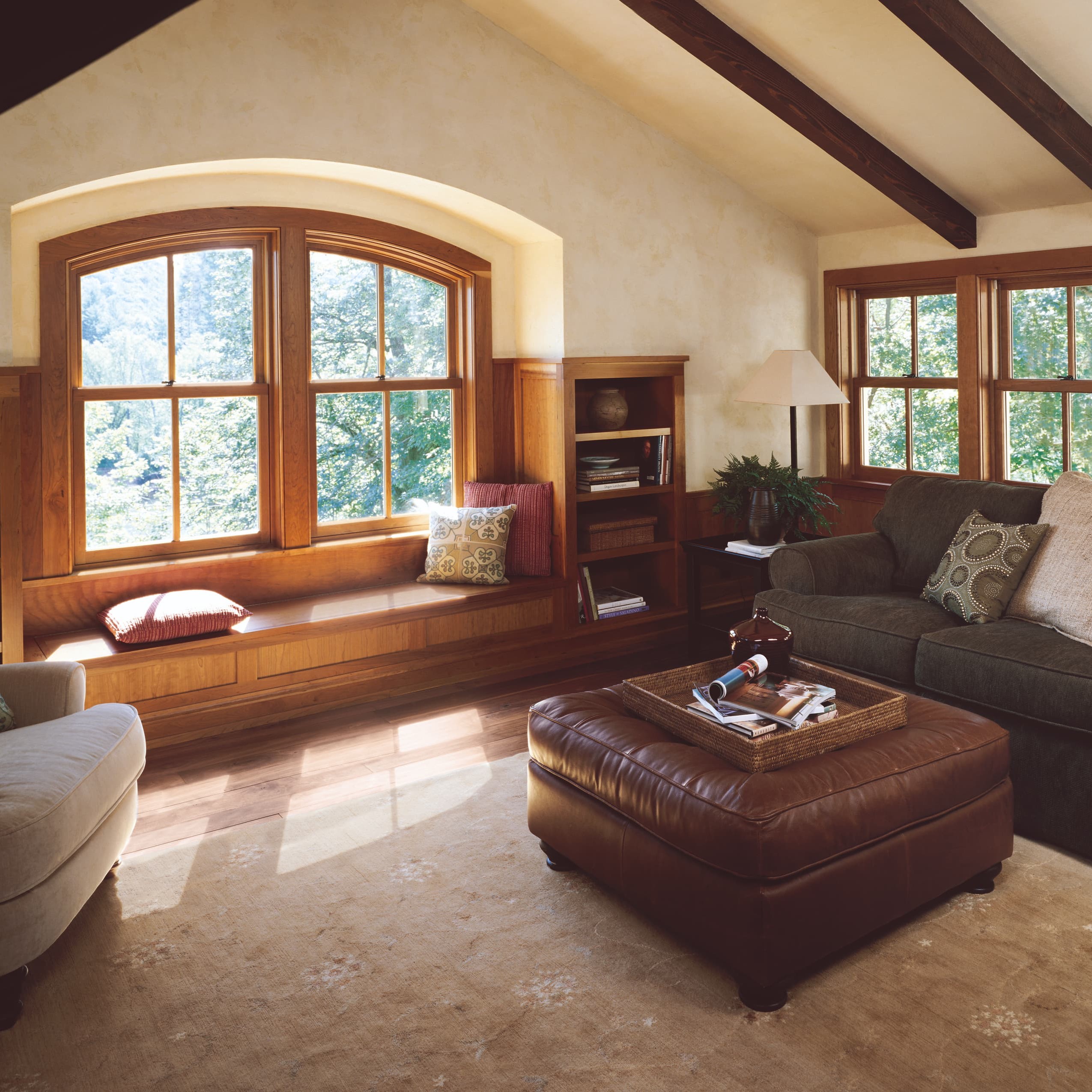 Double hung windows in upstairs lounge