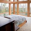 Wooden awning windows in bedroom