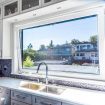 EuroLine window in kitchen over skin with outdoor view